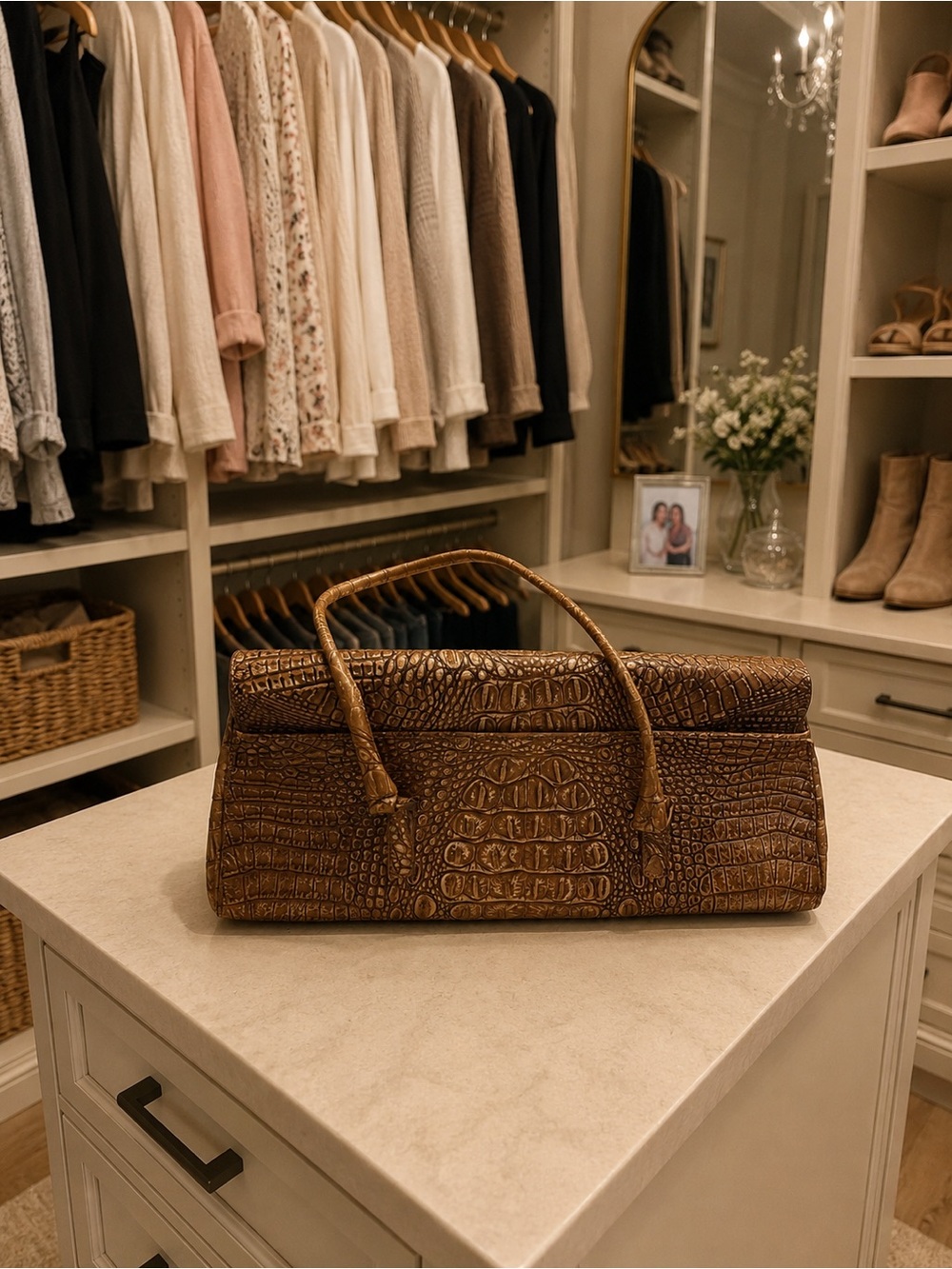 Leather Brahmin Shoulder Bag in Brown. - Picture 2 of 4